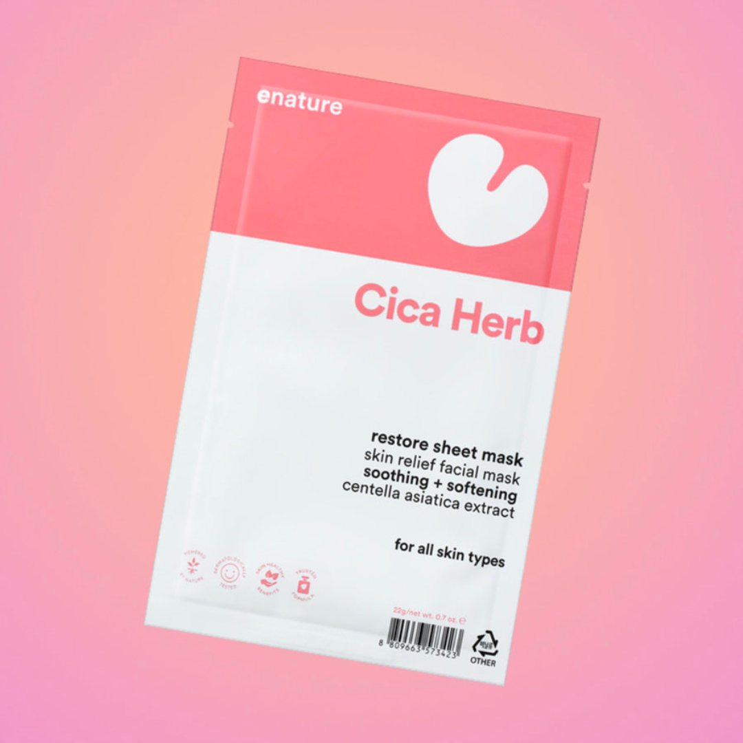 E NATURE Cica Herb Restore Sheet Mask