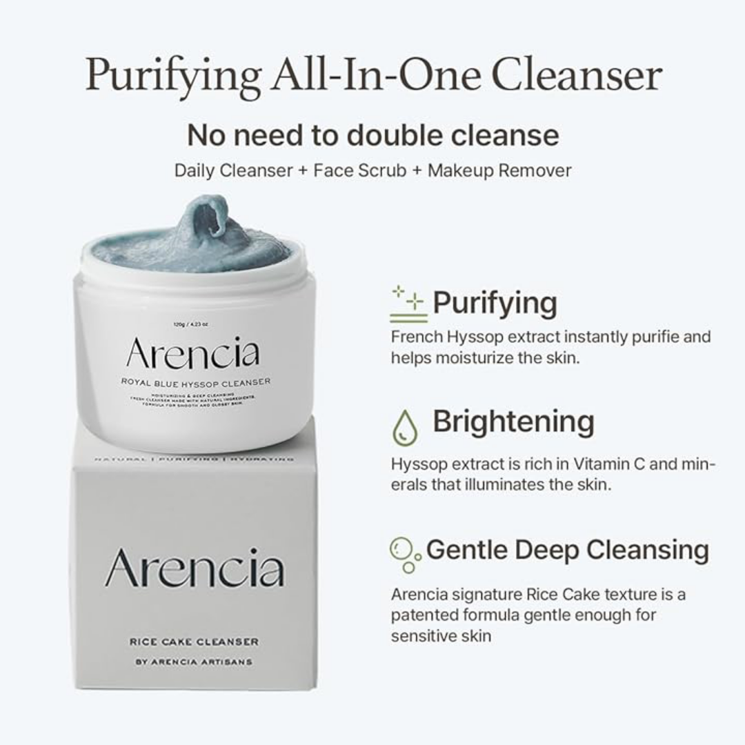 ARENCIA Blue Hyssop Rice Mochi Cleanser