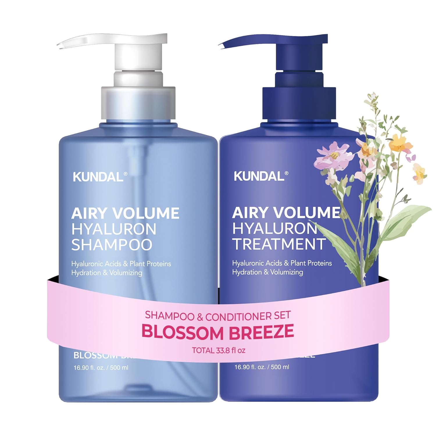KUNDAL Airy Volume Hyaluron Edition Blossom Breeze Shampoo + Treatment