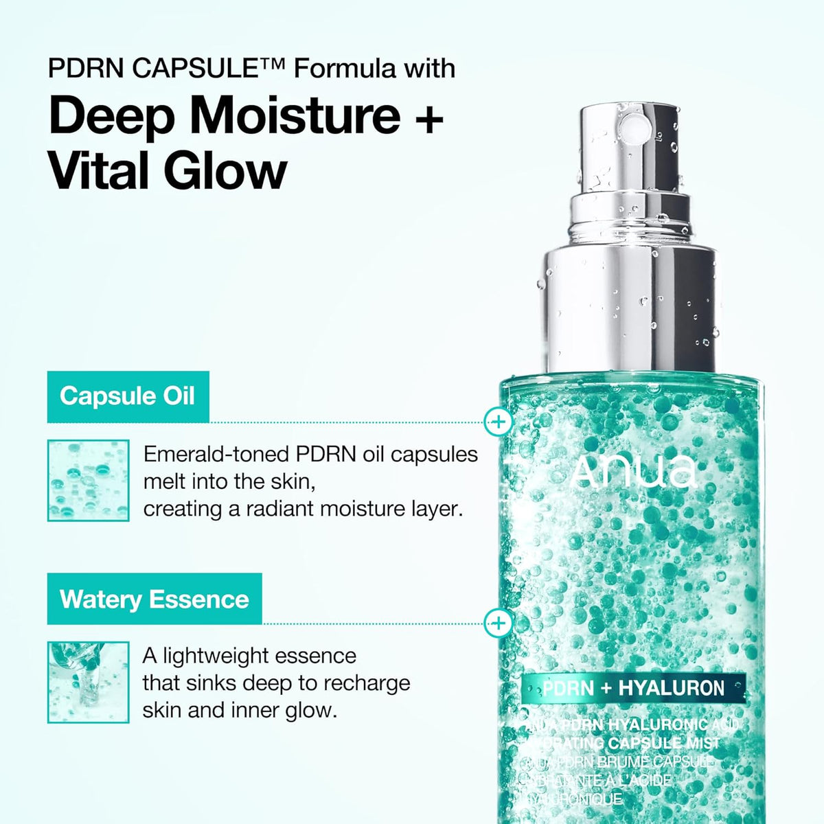 ANUA PDRN Hyaluronic Acid Hydrating Capsule Mist (2 Sizes)