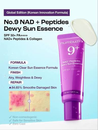 NUMBUZIN No. 9 NAD+ 9 Peptides Dewy Sun Essence