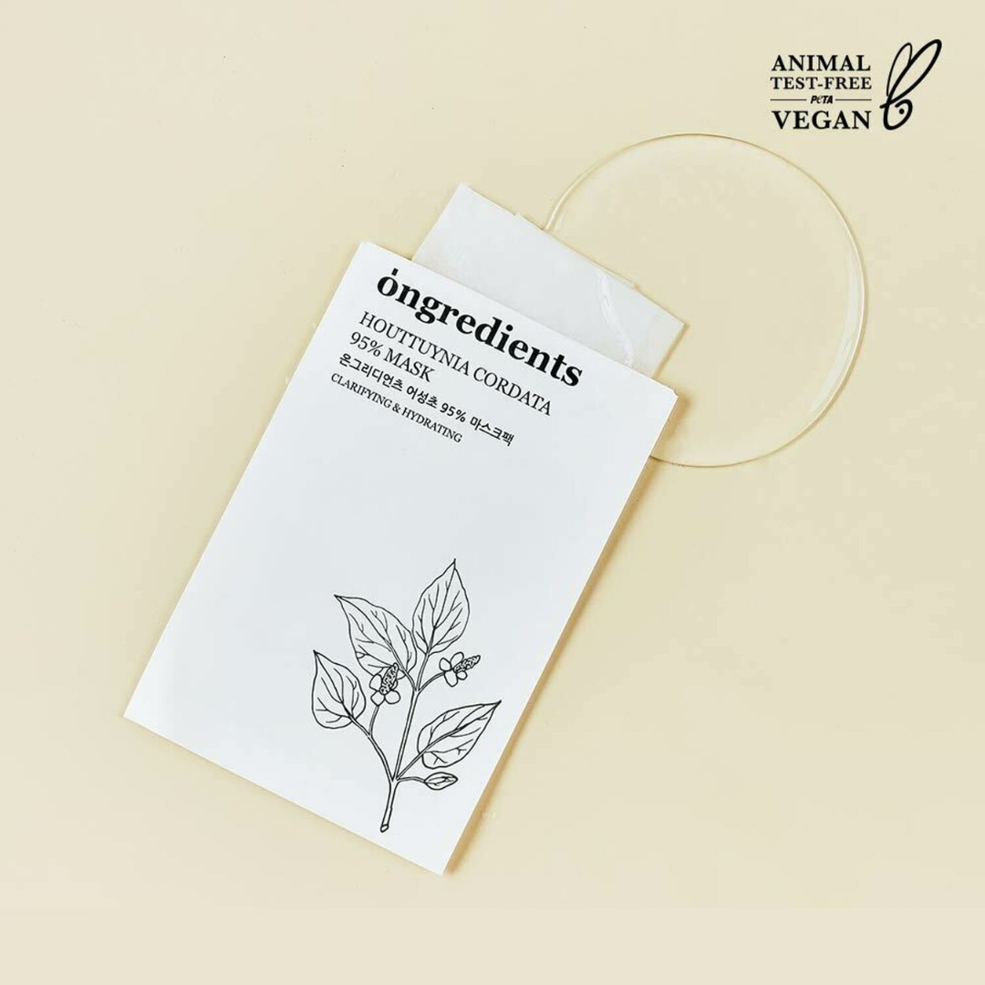 ONGREDIENTS Houttuynia Cordata 95% Mask