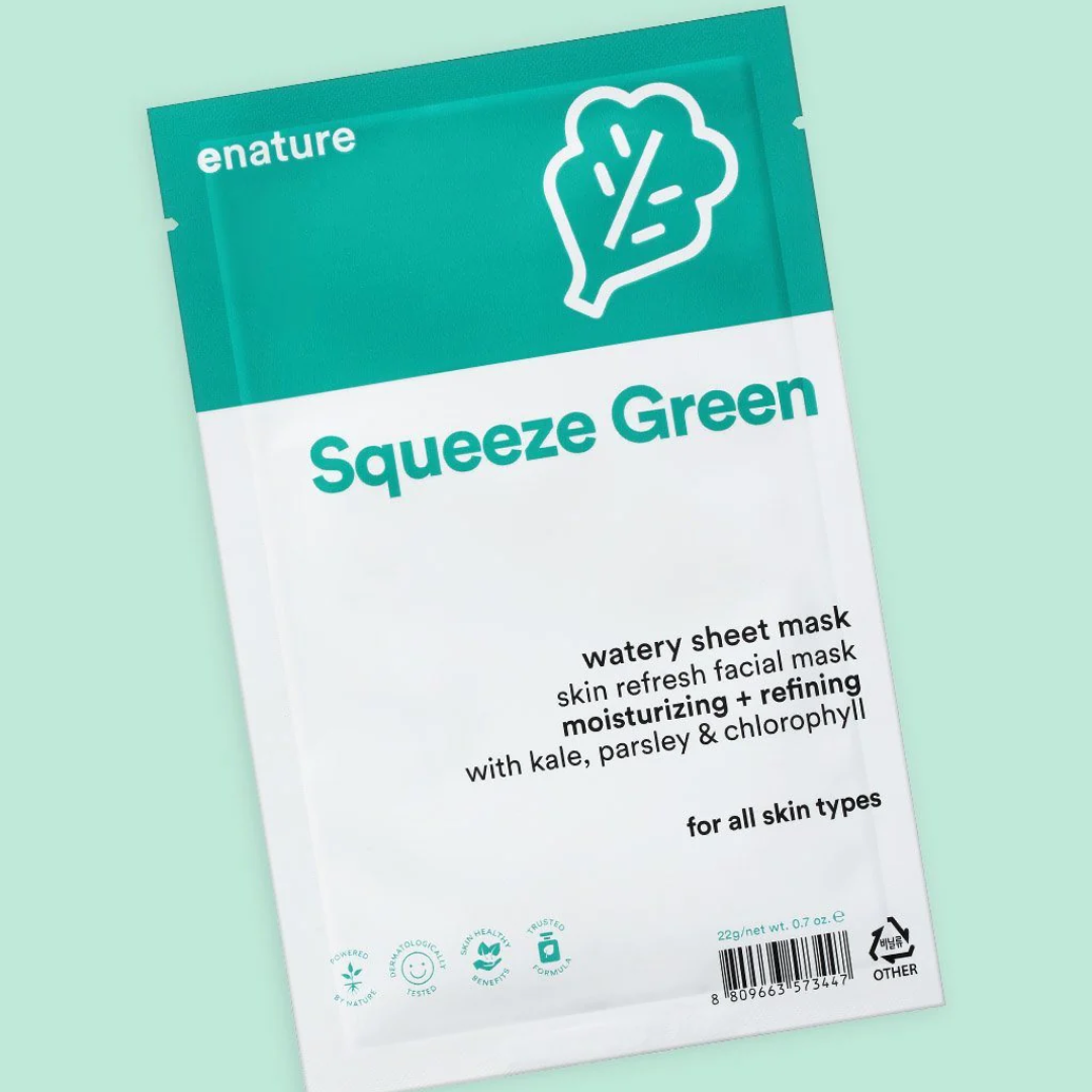 E NATURE Squeeze Green Watery Sheet Mask